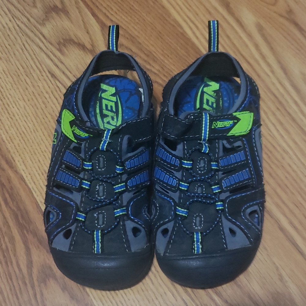 Boys Nerf blue green sports sandals shoes 11